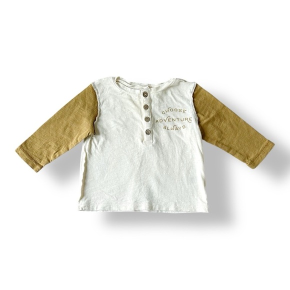 Rylee + Cru | Infant Raw Edge Long Sleeve Tee (3-6 mos) - Picture 1 of 4